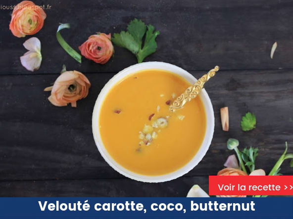Velouté carotte, coco, butternut